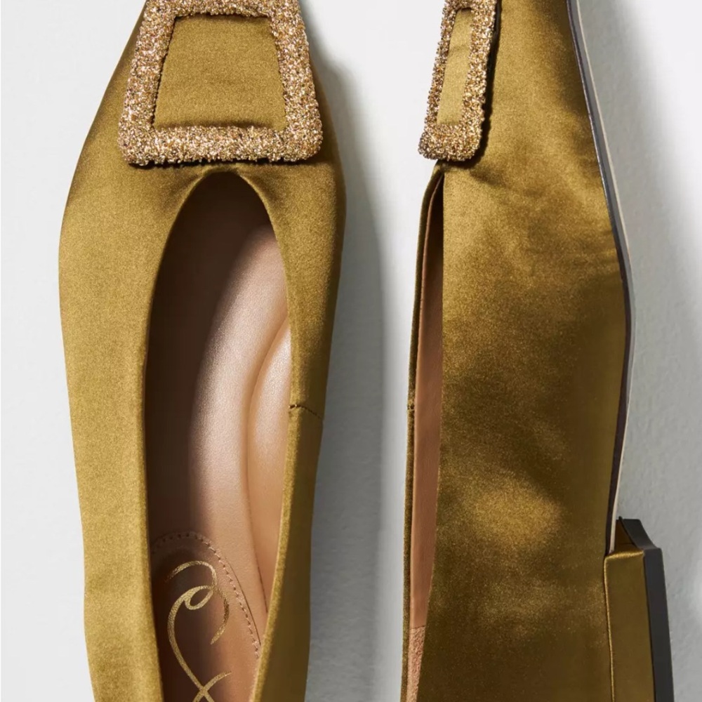 Elegant Gold Satin Women's Flats